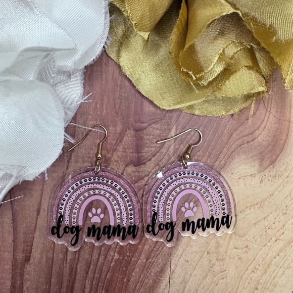 Dog Mama Light Weight Acrylic Earrings - Picture 3 of 6